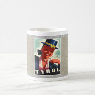 Mug c1940 AUTRICHE / TYROL AFFICHE DE VOYAGE MCM