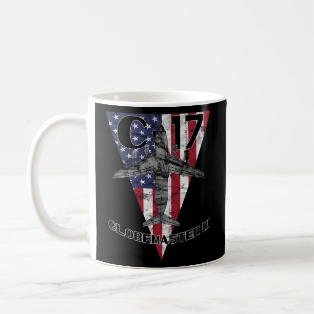 Mug C-17 Globemaster Iii Avion Militaire Patriotique (Gauche)