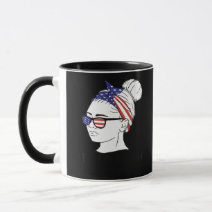 Mug C’est le drapeau de Fall Y’all Messy Bun Women USA