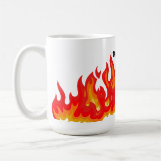 Mug "Ça va" (noir + feu et flammes)