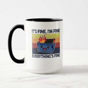 Mug Ça va, tout va bien, tout va bien, la poubelle