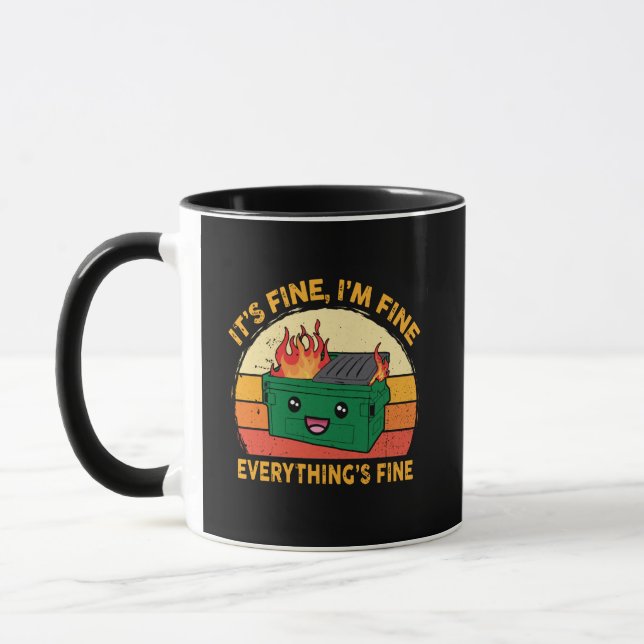 Mug Ça va, tout va bien, tout va bien, la poubelle (Gauche)