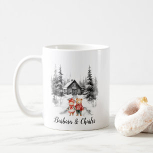 Mug Cabine de Noël Woods nouveau marié Couple minimali