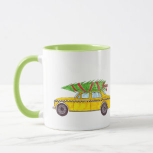 Mug Cabine jaune de New York Taxi arbre de Noël