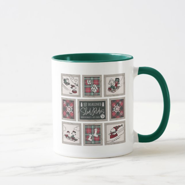 Mug cacahuètes | Ancien Motif de traîneau (Droite)
