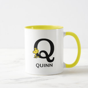 Mug cacahuètes Bois Nom et monogramme Q