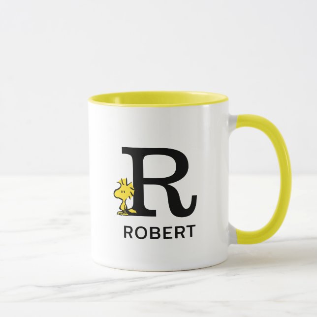 Mug cacahuètes | Bois Nom et monogramme R (Droite)