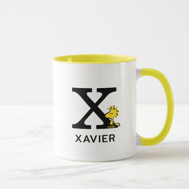 Mug cacahuètes | Bois Nom et monogramme X (Droite)