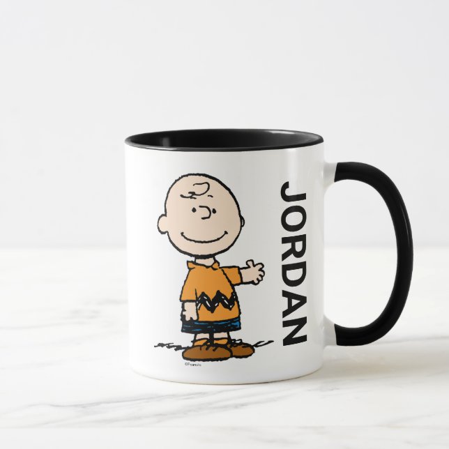 Mug cacahuètes | Charlie Brown | Ajouter Votre Nom (Droite)