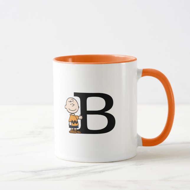 Mug cacahuètes | Charlie Brown Monogramme B (Droite)