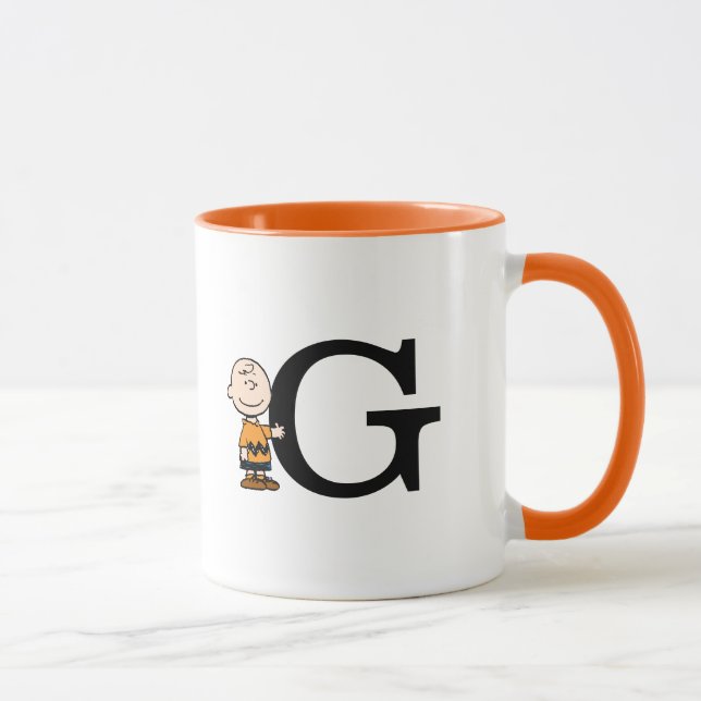 Mug cacahuètes | Charlie Brown Monogramme G (Droite)