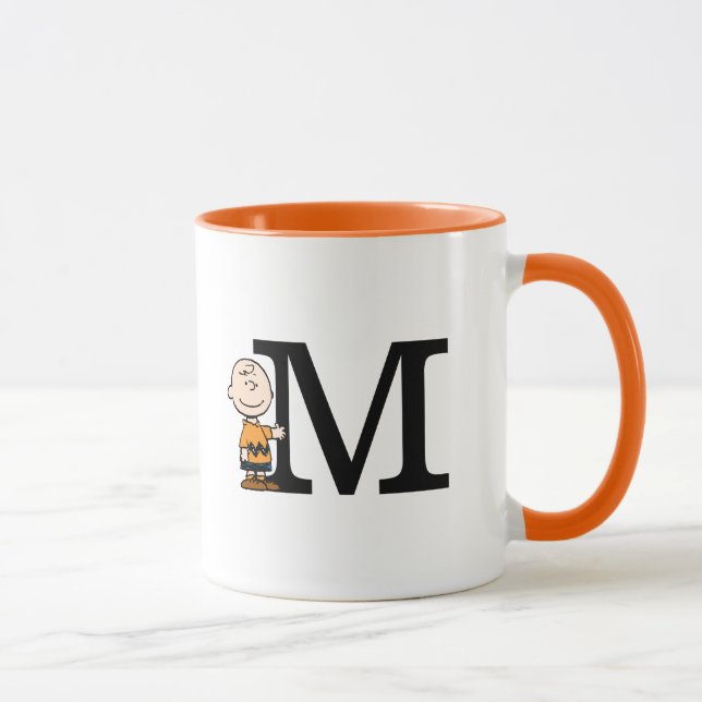 Mug cacahuètes | Charlie Brown Monogramme M (Droite)