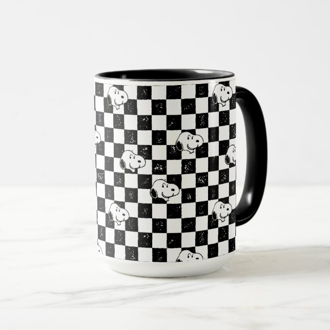 Mug cacahuètes | Drapeau À damiers Snoopy (Devant droit)