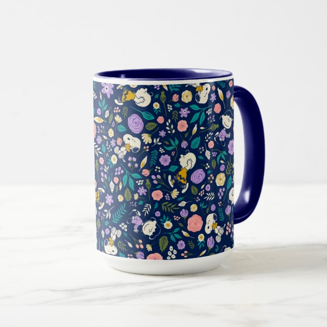 Mug cacahuètes en Motif de fleurs (Devant droit)