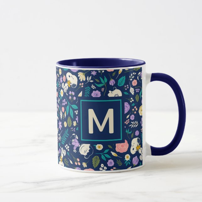 Mug cacahuètes en Motif de fleurs | Ajouter votre mono (Droite)