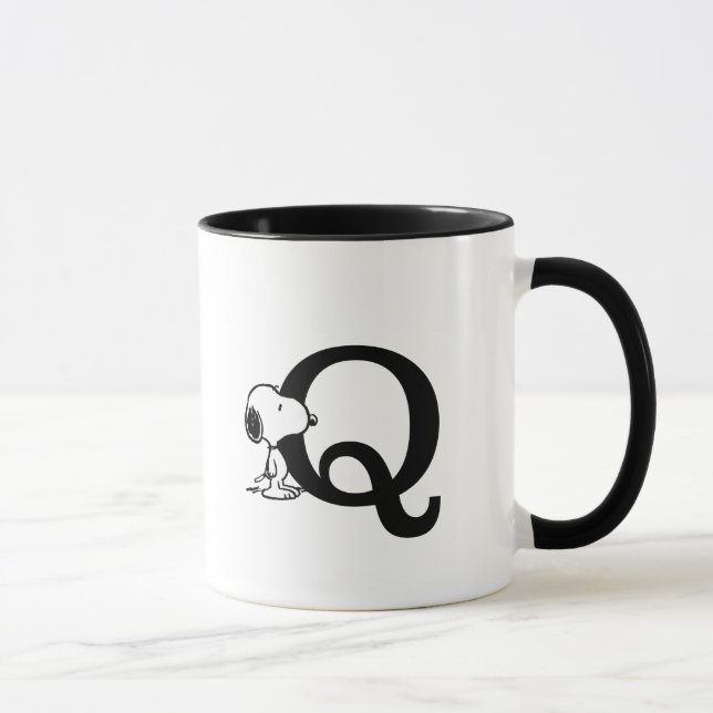 Mug cacahuètes | Monogramme Snoopy Q (Droite)