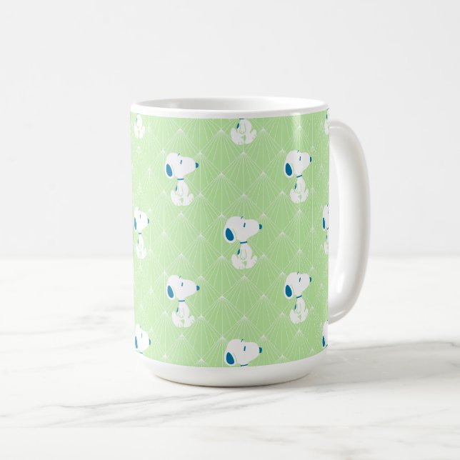 Mug cacahuètes | Snoopy Green Deco Dreams Motif (Devant droit)