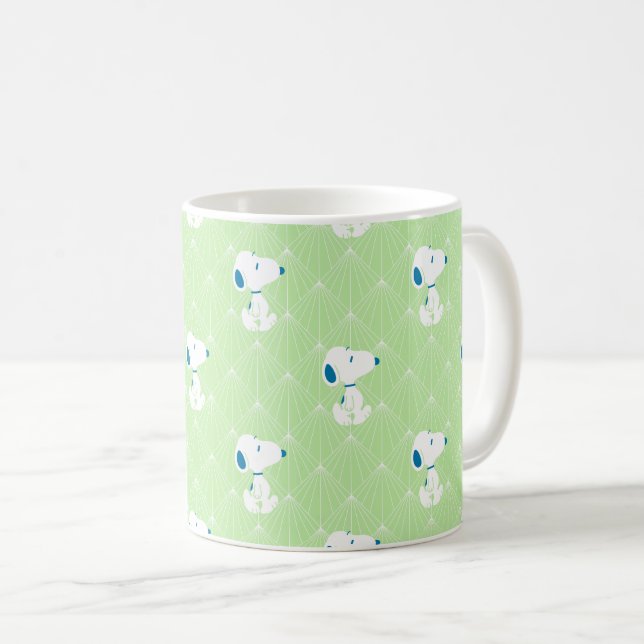 Mug cacahuètes | Snoopy Green Deco Dreams Motif (Devant droit)