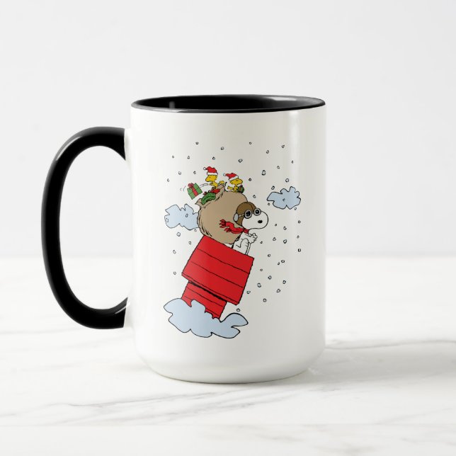 Mug cacahuètes | Snoopy l'As Volant à Noël (Gauche)