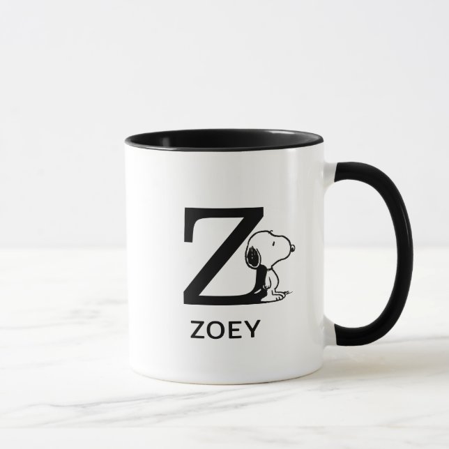 Mug cacahuètes | Snoopy Nom & Monogram Z (Droite)