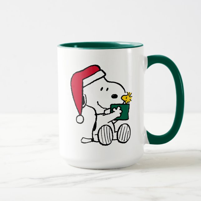 Mug cacahuètes | Snoopy Père Noël & Woodstock Cadeau (Droite)