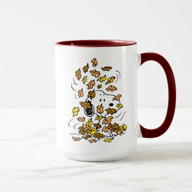 Mug cacahuètes | Snoopy Pile de Feuilles (Droite)