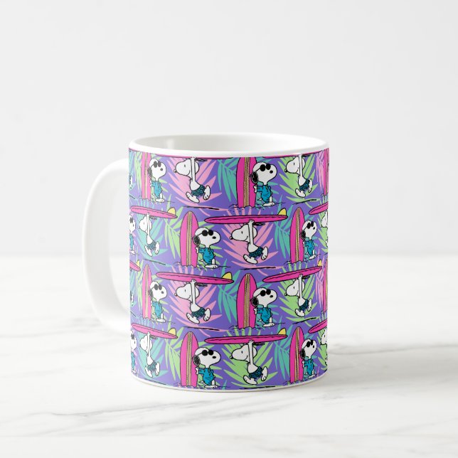 Mug cacahuètes | Snoopy Purple Surf Motif (Devant gauche)