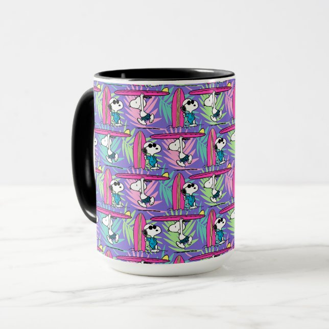 Mug cacahuètes | Snoopy Purple Surf Motif (Devant gauche)