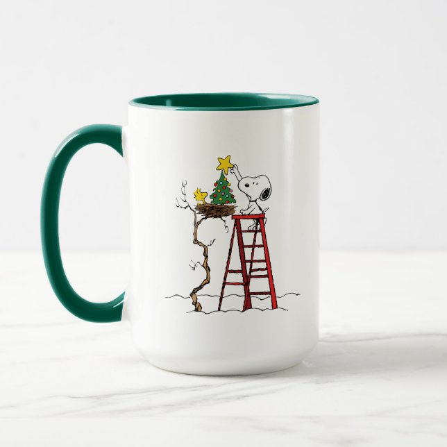 Mug cacahuètes | Snoopy & Woodstock Arbre de Noël (Gauche)