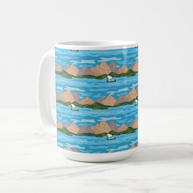 Mug cacahuètes | Snoopy & Woodstock Motif de course en (Devant gauche)