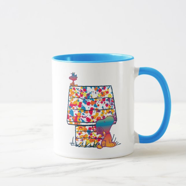 Mug cacahuètes | Snoopy & Woodstock Rainbow Paint (Droite)
