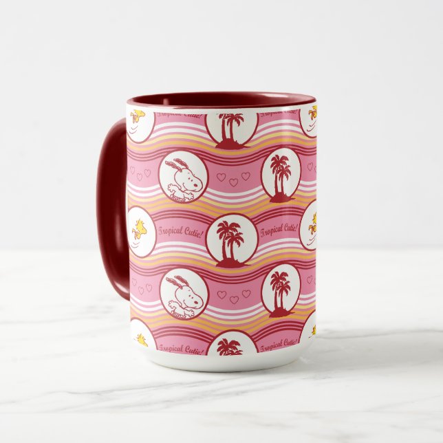Mug cacahuètes | Snoopy & Woodstock Tropical Cutie (Devant gauche)