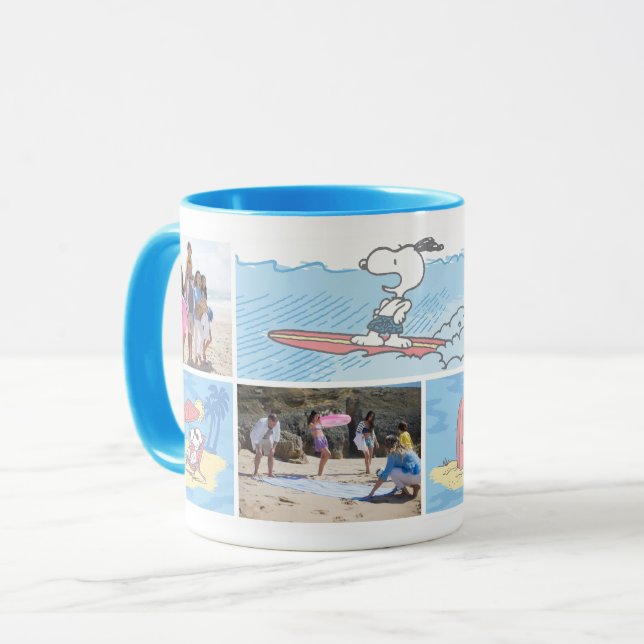 Mug cacahuètes | Vacances plage | Collage de photos (Devant gauche)