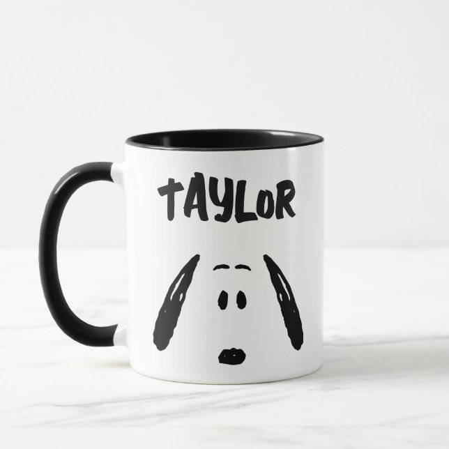 Mug cacahuètes | Visage Snoopy | Ajouter Votre Nom (Gauche)