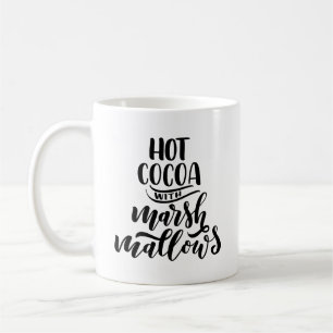 Mug cacao chaud avec marshmallows Typographie Musique