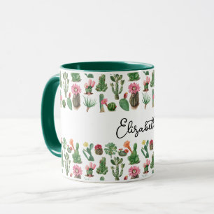 Mug Cactus colorés et fleurs succulentes