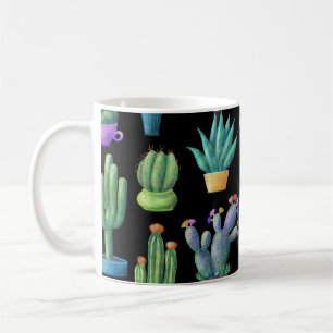 Mug Cactus Colorés : Whimsical Seamless Design.