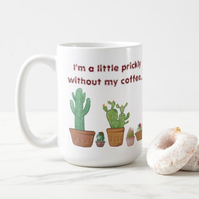 Mug Cactus D'Aquarelle Mignonne Et Drôle Sans Mon (Avec donut)
