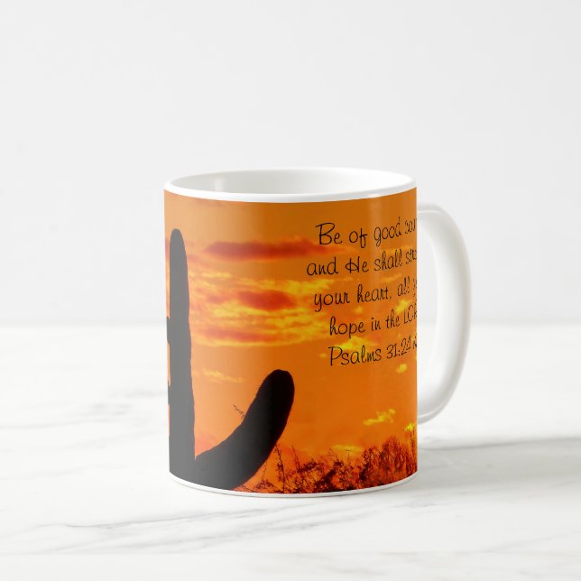 Mug Cactus De L'Arizona Saguaro Avec Coucher De Soleil (Devant droit)