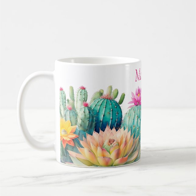 Mug Cactus Et Succulent Avec Nom (Gauche)