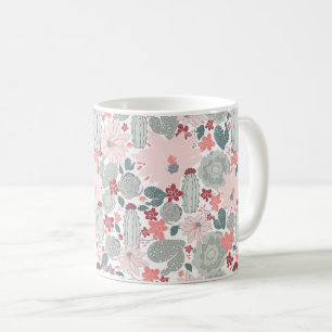 Mug Cactus mignon vert rose Succulents Motif