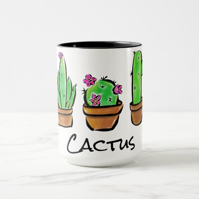 Mug Cactus mignons cactus succulents fleurs du désert (Centre)