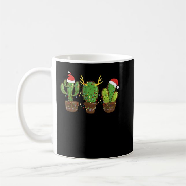 Mug Cactus Noël Light Cactus Santa Hat Plante Love (Gauche)