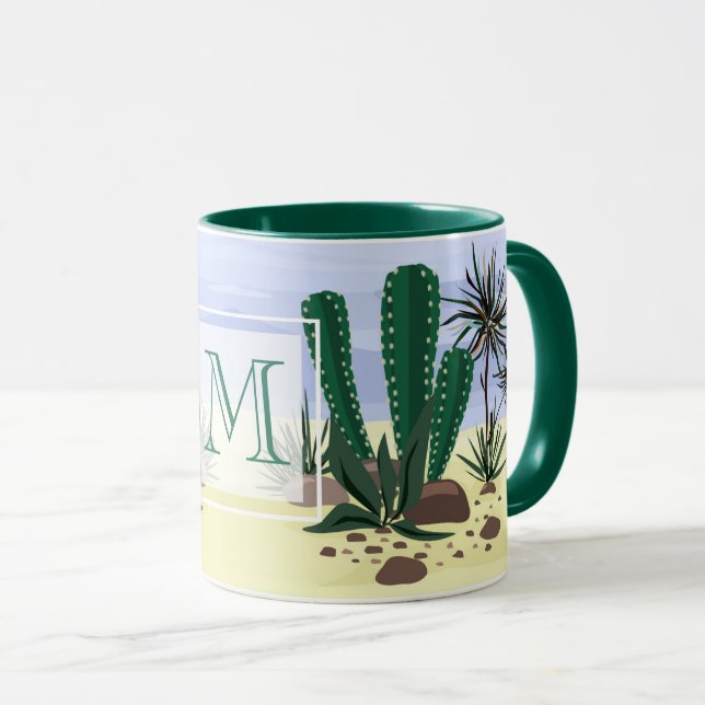 Mug Cactus, succulents. (Devant droit)