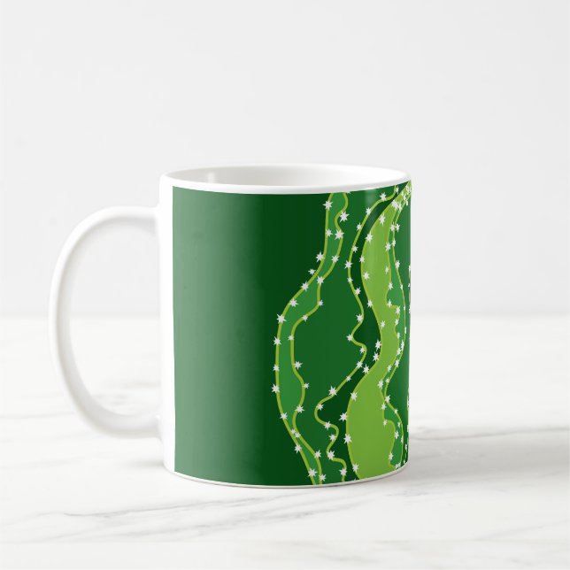 Mug Cactus vert : motif abstrait naturel. (Gauche)
