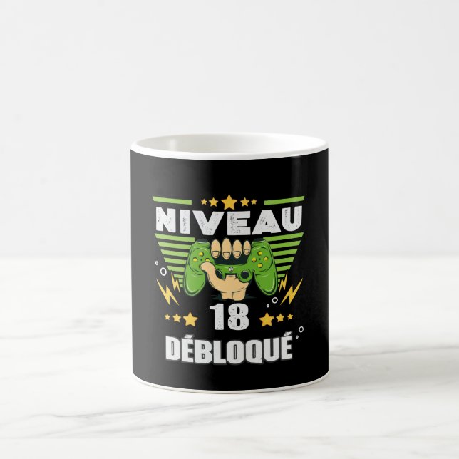 Mug Cadeau 18 ans Anniversaire Gamer Niveau 18 (Centre)