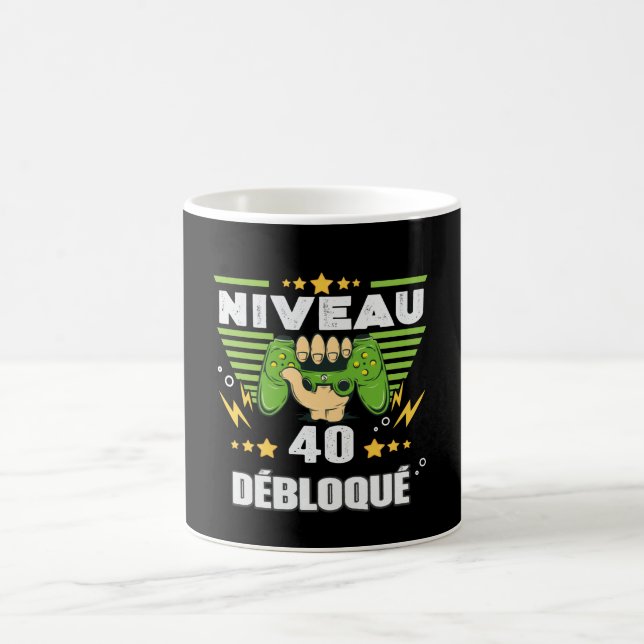 Mug Cadeau 40 ans Anniversaire Gamer Niveau 40 (Centre)