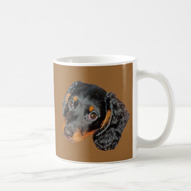 Mug Cadeau à cheveux longs de teckel (Droite)