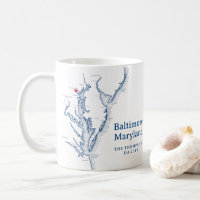Cadeau carte de Baltimore Maryland Bleu marine