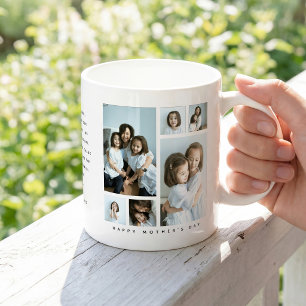 Mug 'Cadeau Collage Photo 6 "Joyeuse Fête des Mères"'